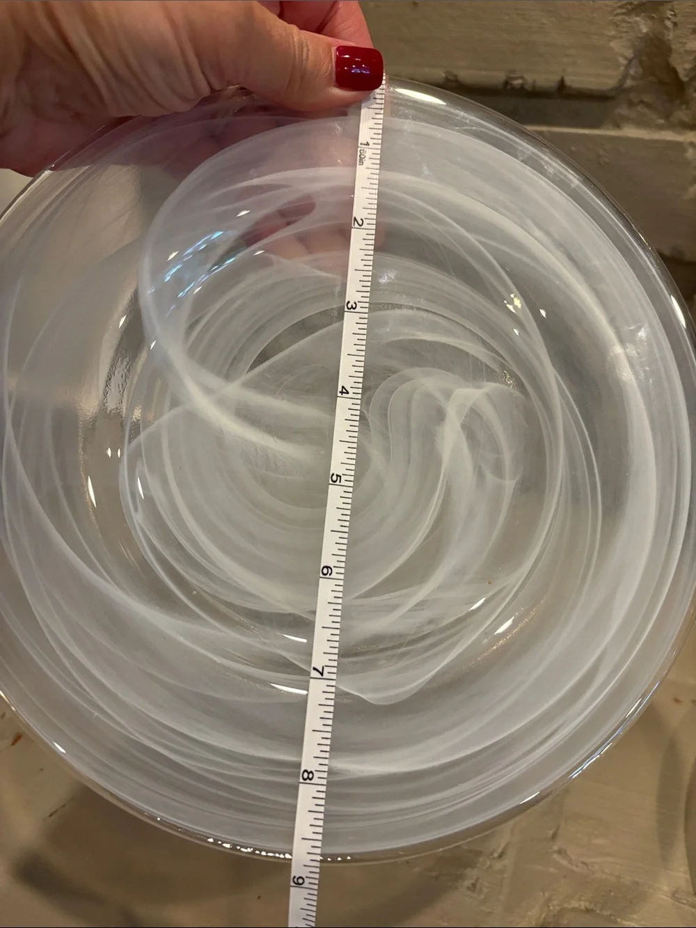 Set of 4 Alabaster White Swirl Glass Salad/Luncheon/Dessert Plates 8.75 inches